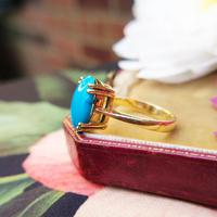 Vintage 18ct Yellow Gold & Turquoise Solitaire Ring (2 of 7) Vintage 18ct Yellow Gold & Turquoise Solitaire Ring (2 of 7)