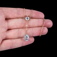 Antique Edwardian Aquamarine Pearl Lavaliere Necklace 9ct Gold 4.30ct of Aqua c.1905 (7 of 7) Antique Edwardian Aquamarine Pearl Lavaliere Necklace 9ct Gold 4.30ct of Aqua c.1905 (7 of 7)