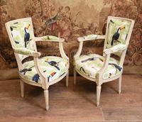 Pair of Painted Arm Chairs Regency Toucan Print Interiors (2 of 5)