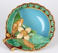 Minton Majolica Pottery Pedestal Chestnut Dish Dated 1867 (2 of 14) Minton Majolica Pottery Pedestal Chestnut Dish Dated 1867 (2 of 14)