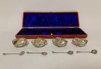 Set of 4 Antique Solid Silver Shell Salts and Spoons (4 of 13) Set of 4 Antique Solid Silver Shell Salts and Spoons (4 of 13)