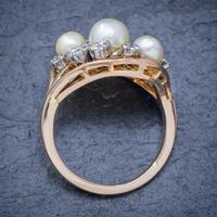 Antique Edwardian Pearl Diamond Cluster Ring 18ct Gold c.1910 (6 of 6) Antique Edwardian Pearl Diamond Cluster Ring 18ct Gold c.1910 (6 of 6)