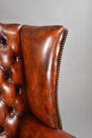 George II Style Brown Leather Hand Dyed Wingback Armchair (9 of 17) George II Style Brown Leather Hand Dyed Wingback Armchair (9 of 17)