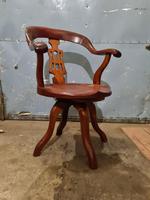 Antique Chinese Cherry Wood Swivel Captains Desk Chair (4 of 10) Antique Chinese Cherry Wood Swivel Captains Desk Chair (4 of 10)
