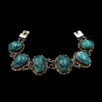 Art Deco Blue Porcelain Scarab Beetle Silver Full Set Suite - Necklace Earrings Bracelet (2 of 10) Art Deco Blue Porcelain Scarab Beetle Silver Full Set Suite - Necklace Earrings Bracelet (2 of 10)