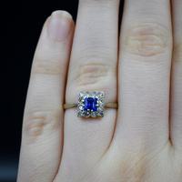 Art Deco Blue Spinel and Clear Spinel 9ct Gold Square Cluster Ring (6 of 9) Art Deco Blue Spinel and Clear Spinel 9ct Gold Square Cluster Ring (6 of 9)