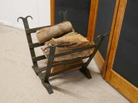 19th Century Blacksmith Made Inglenook Iron Log Carrier (6 of 7) 19th Century Blacksmith Made Inglenook Iron Log Carrier (6 of 7)