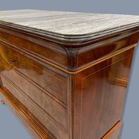 Exceptional French Marble Top Mahogany Inlaid Commode (9 of 12) Exceptional French Marble Top Mahogany Inlaid Commode (9 of 12)