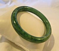 Vintage Jade Bangle 1970s Spinach Green Bracelet 7" Length Heavy 42.9 Grams (3 of 5) Vintage Jade Bangle 1970s Spinach Green Bracelet 7" Length Heavy 42.9 Grams (3 of 5)