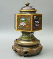 Japanese Cloisonne Lidded Vase on Hardwood Stand (4 of 7) Japanese Cloisonne Lidded Vase on Hardwood Stand (4 of 7)