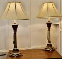Pair of Shabby Crackle Painted Corinthian Column Lamps (3 of 12) Pair of Shabby Crackle Painted Corinthian Column Lamps (3 of 12)