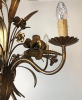 Vintage French 5 Arm Gilt Wheatsheaf & Floral Toleware Chandelier (2 of 9) Vintage French 5 Arm Gilt Wheatsheaf & Floral Toleware Chandelier (2 of 9)