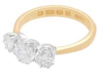 1.70ct Diamond & 18ct Yellow Gold, Trilogy Ring - Antique Victorian 1876 (3 of 9) 1.70ct Diamond & 18ct Yellow Gold, Trilogy Ring - Antique Victorian 1876 (3 of 9)