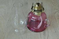 Victorian Cranberry Glass Hand Oil Lamp Original Brass Burner Working Order (3 of 6) Victorian Cranberry Glass Hand Oil Lamp Original Brass Burner Working Order (3 of 6)