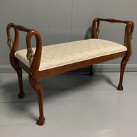 French mahogany and brass Swan neck piano stool (5 of 6) French mahogany and brass Swan neck piano stool (5 of 6)