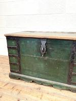 Large Distressed Painted Metal Bound Trunk (5 of 10) Large Distressed Painted Metal Bound Trunk (5 of 10)
