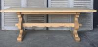Large French Bleached Oak Trestle Farmhouse Dining Table (4 of 14) Large French Bleached Oak Trestle Farmhouse Dining Table (4 of 14)