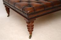 Large Antique Victorian Style Deep Buttoned Leather Stool / Coffee Table (5 of 9) Large Antique Victorian Style Deep Buttoned Leather Stool / Coffee Table (5 of 9)