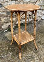 Antique Victorian Octagonal Bamboo Rattan Table (5 of 9) Antique Victorian Octagonal Bamboo Rattan Table (5 of 9)