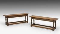 Pair of George I Oak Long Stools (2 of 4) Pair of George I Oak Long Stools (2 of 4)