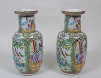 Good Large Pair of Chinese Famille Rose Rouleau Vases 19th Century (9 of 11) Good Large Pair of Chinese Famille Rose Rouleau Vases 19th Century (9 of 11)