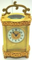 Rare Antique French 8-day Carriage Clock Serpentine Case Fleur De Lis Decorations (2 of 10) Rare Antique French 8-day Carriage Clock Serpentine Case Fleur De Lis Decorations (2 of 10)