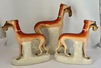 Superb Trio of Staffordshire Whippets c.1850 (9 of 13) Superb Trio of Staffordshire Whippets c.1850 (9 of 13)