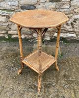 Antique Victorian Octagonal Bamboo Rattan Table (3 of 9) Antique Victorian Octagonal Bamboo Rattan Table (3 of 9)