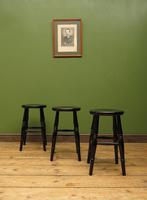 Set of Three Vintage Ebonized Stools (2 of 12) Set of Three Vintage Ebonized Stools (2 of 12)