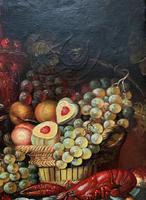 Fine Early 20thc Antique Still Life Oil Painting - Fruit & Shellfish - Minor TLC (8 of 14) Fine Early 20thc Antique Still Life Oil Painting - Fruit & Shellfish - Minor TLC (8 of 14)
