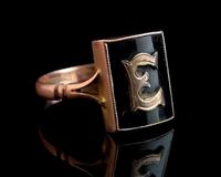Antique Victorian mourning ring, 9ct Rose gold, Letter E (5 of 11) Antique Victorian mourning ring, 9ct Rose gold, Letter E (5 of 11)