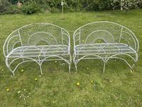 Pair of Art Deco Style Peacock Design Garden Curved Benches (6 of 35) Pair of Art Deco Style Peacock Design Garden Curved Benches (6 of 35)