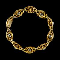 Antique Art Nouveau French Diamond Pearl Bracelet 18ct Gold 3ct Diamond c.1900 (6 of 7) Antique Art Nouveau French Diamond Pearl Bracelet 18ct Gold 3ct Diamond c.1900 (6 of 7)