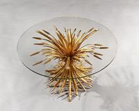 Mid 20th Century Gilt Metal Wheat Sheaf Table With Glass Top (7 of 7) Mid 20th Century Gilt Metal Wheat Sheaf Table With Glass Top (7 of 7)