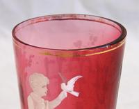 Antique Victorian Mary Gregory Cranberry Glass Tot (5 of 5) Antique Victorian Mary Gregory Cranberry Glass Tot (5 of 5)