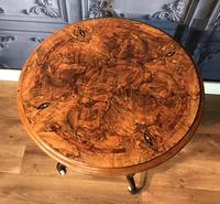 Victorian Burr Walnut & Marquetry Occasional Table (9 of 10) Victorian Burr Walnut & Marquetry Occasional Table (9 of 10)