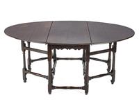 Large Double Gateleg Oak Country Dining Table Early 18th Century (8 Seater, Oval, Drop-leaf, Georgian, Queen Anne, George I)