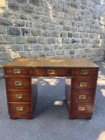 Quality Brass Bound Mahogany Military Campaign Desk