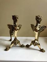 Pair of Vintage Brass Fire Dogs Winged Lions (5 of 10) Pair of Vintage Brass Fire Dogs Winged Lions (5 of 10)