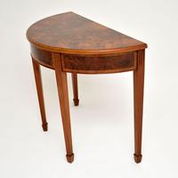 Antique Burr Walnut Demi Lune Console Table (7 of 8) Antique Burr Walnut Demi Lune Console Table (7 of 8)
