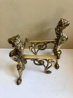 Pair of Vintage Brass Fire Dogs Winged Lions (8 of 10) Pair of Vintage Brass Fire Dogs Winged Lions (8 of 10)