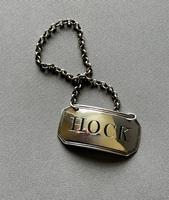 Rare Georgian Silver 'Hock' Decanter Label