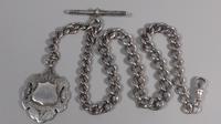 Edwardian sterling silver graduated albert fob pocket watch chain + heart medal 1902 (5 of 11) Edwardian sterling silver graduated albert fob pocket watch chain + heart medal 1902 (5 of 11)