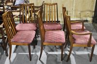 Gplan 1960s Set 6 Quality Walnut Dining Chairs Pink Stripe Seats (2 of 4) Gplan 1960s Set 6 Quality Walnut Dining Chairs Pink Stripe Seats (2 of 4)