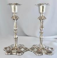 Very Good Quality Silver Plated Sheffield Candlesticks c.1850 Very Good Quality Silver Plated Sheffield Candlesticks c.1850