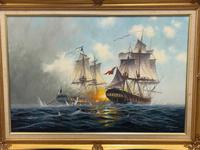 Seascape Oil Painting Naval Frigate Ships Napoleonic War Sea "Battle Trafalgar" (2 of 25) Seascape Oil Painting Naval Frigate Ships Napoleonic War Sea "Battle Trafalgar" (2 of 25)