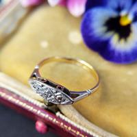 Antique Art Deco 18ct Yellow Gold & Diamond Boat Ring (6 of 7) Antique Art Deco 18ct Yellow Gold & Diamond Boat Ring (6 of 7)