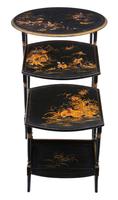 Victorian Oriental Chinoiserie Nest of Decorated Black Lacquer Tables (5 of 10) Victorian Oriental Chinoiserie Nest of Decorated Black Lacquer Tables (5 of 10)