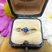 Vintage Dainty 18ct Gold Created Sapphire Evil Eye Ring (5 of 10) Vintage Dainty 18ct Gold Created Sapphire Evil Eye Ring (5 of 10)