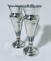 Pair of Antique Sterling Silver Trumpet Shaped Vases (2 of 12) Pair of Antique Sterling Silver Trumpet Shaped Vases (2 of 12)